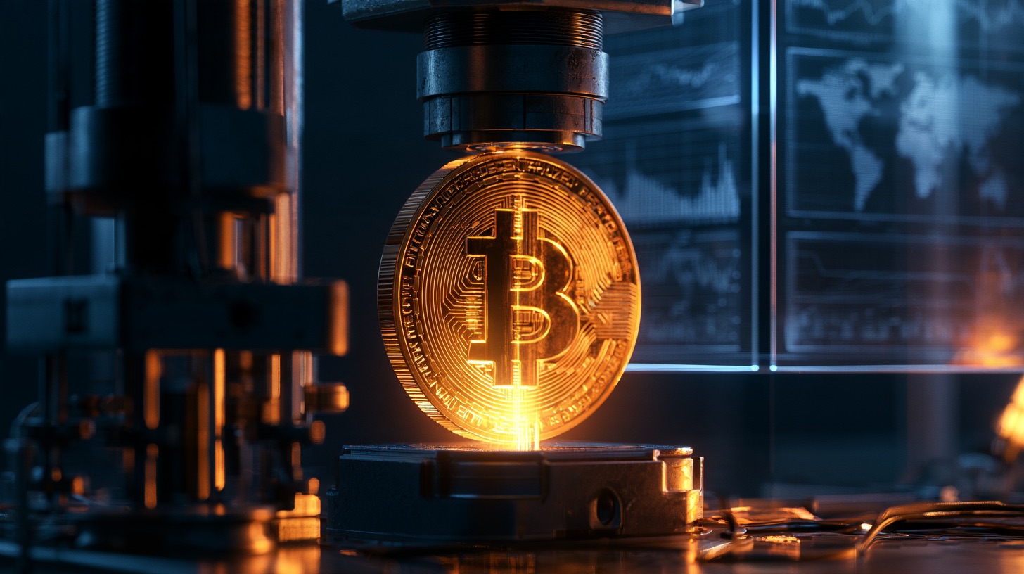 Bitcoin under test in a laboratory press
